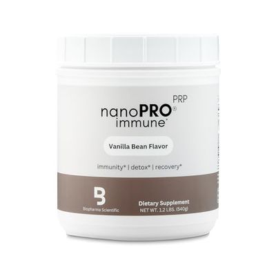 Biopharma Scientific Nanopro Immune: Whey Protein Powder for Immune Support &amp; Exercise Recovery with Colostrum, Glutathione, Proline Rich Polypeptides, Vanilla Bean Flavor, 30 Servings