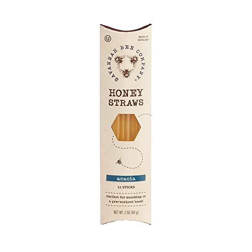 Savannah Bee Company Honey Straws - Pure and All Natural Honey Straw Sticks Made in the USA - Healthy Snacks for Kids and Adults - Gluten Free and Kosher Certified - Pure Acacia Honey - Pack of 12