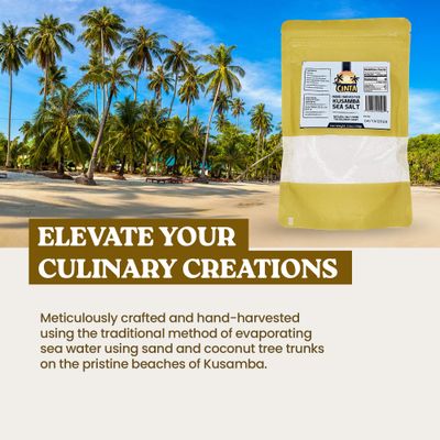 Cinta - Balinese Kusamba Sea Salt, Hand-Harvested Sea Salt from Bali, All-Natural Small Crystal Sea Salt With No Additives or Refining, Natural Salt for Cooking, Snacks, and More, 5.3 oz