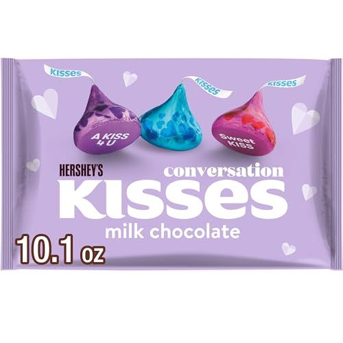 HERSHEY&#39;S KISSES Milk Chocolate, Valentine&#39;s Candy Bag, 10.1 oz
