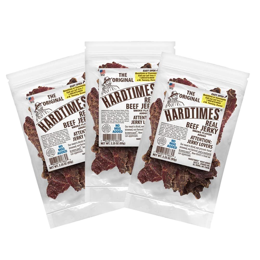 Hardtimes Handcrafted Beef Jerky - Original Flavor - 3 Pack of 2.25 oz. Bags