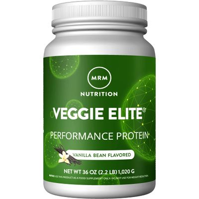 MRM Nutrition Veggie Elite Performance Protein  Vanilla Bean Flavored Plant-Based Protein Easy to Digest  with BCAAs Vegan  Gluten-Free  Clinically Tested Digestive enzymes  30 Servings