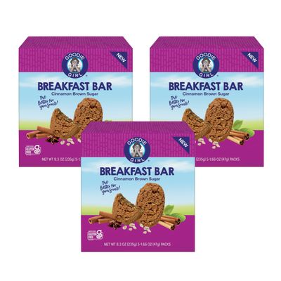 Goodie Girl Soft Breakfast Bar, Cinnamon Brown Sugar  Baked, Chewy, Gluten Free (3 Pack)