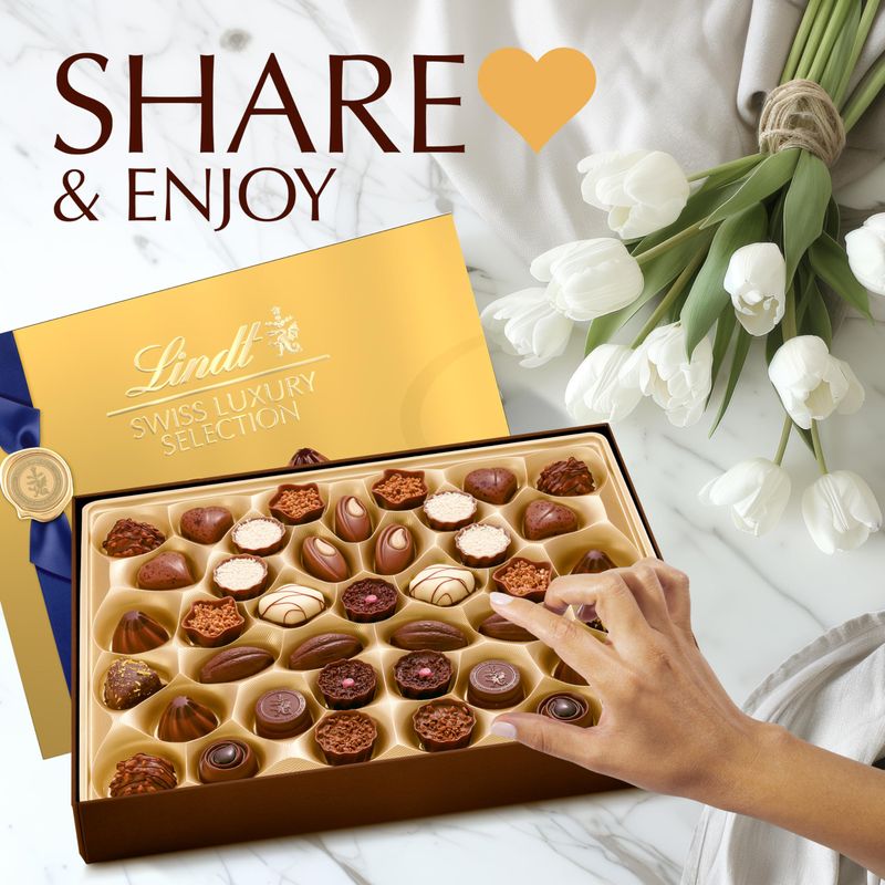 Lindt Swiss Luxury Selection Assorted Chocolates, Chocolate Gift Box, Great for gift giving, 14.6 oz Gift Box