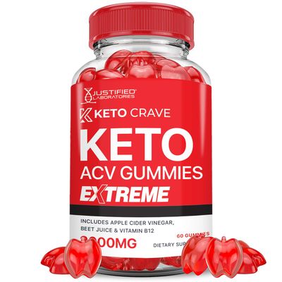 Keto Crave Keto ACV Gummies Extreme 2000MG Keto Crave Keto Gummies Advanced Formula Apple Cider Vinegar with Pomegranate Beet Juice Powder B12 Vegan Non GMO 60 Gummys