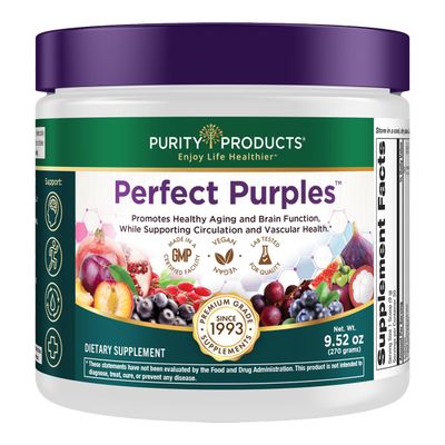 Purity Products Perfect Purples Powder Phytonutrient Rich, Healthy Aging Super Formula - Support Total Body Health - High ORAC Power - P40p Pomegranate Extract w 40 Punicosides - 30 Day Supply