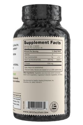 Crystal Star NAD 60 Tablets - Patented NAD for Cellular Energy Healthy Aging - Clinically-Proven More Efficient Than Nicotinamide Riboside - 30 Day Supply - Non-GMO