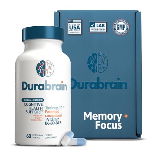 Durabrain Nootropic Brain Support Supplement for Memory and Focus, Enhance Your Cognitive Health, Mental Clarity, and Attention, 60 Capsules