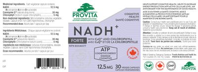 PROVITA NADH - High Potency Cellular Energy Booster - Supports Mental Clarity, Focus Cognitive Health - 100 Vegan Formula 30 Capsules