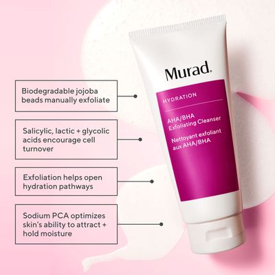 Murad Target Barrier Damage 3 Piece Value Set - AHABHA Cleanser, Hyaluronic Cream Moisturizer, Cellular Hydration Serum - Regimen for Exfoliating, Moisturizing, and Repairing Skin Barrier