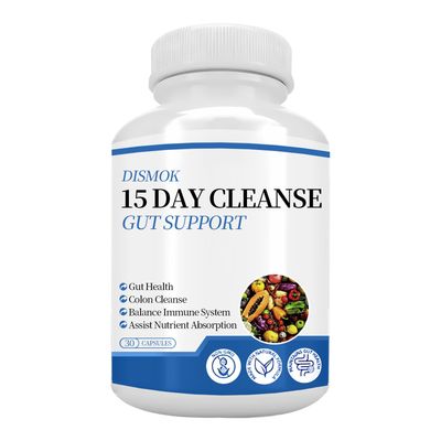 Dismok 15 Day Cleanse - Gut and Colon Support for Constipation Bloating, Colon Cleanse Non-GMO, Focus On Gut Health for Women and Men,30 Capsules