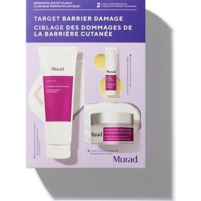Murad Target Barrier Damage 3 Piece Value Set - AHABHA Cleanser, Hyaluronic Cream Moisturizer, Cellular Hydration Serum - Regimen for Exfoliating, Moisturizing, and Repairing Skin Barrier