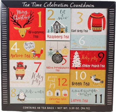 Christmas Sampler Gift 12 Days of Coffees, Teas or Cocoas Hot Chocolate for Christmas Gourmet Gift Box Set - Best Xmas Present For Friends, Family, Corporate, Coworkers, or Teachers Tea