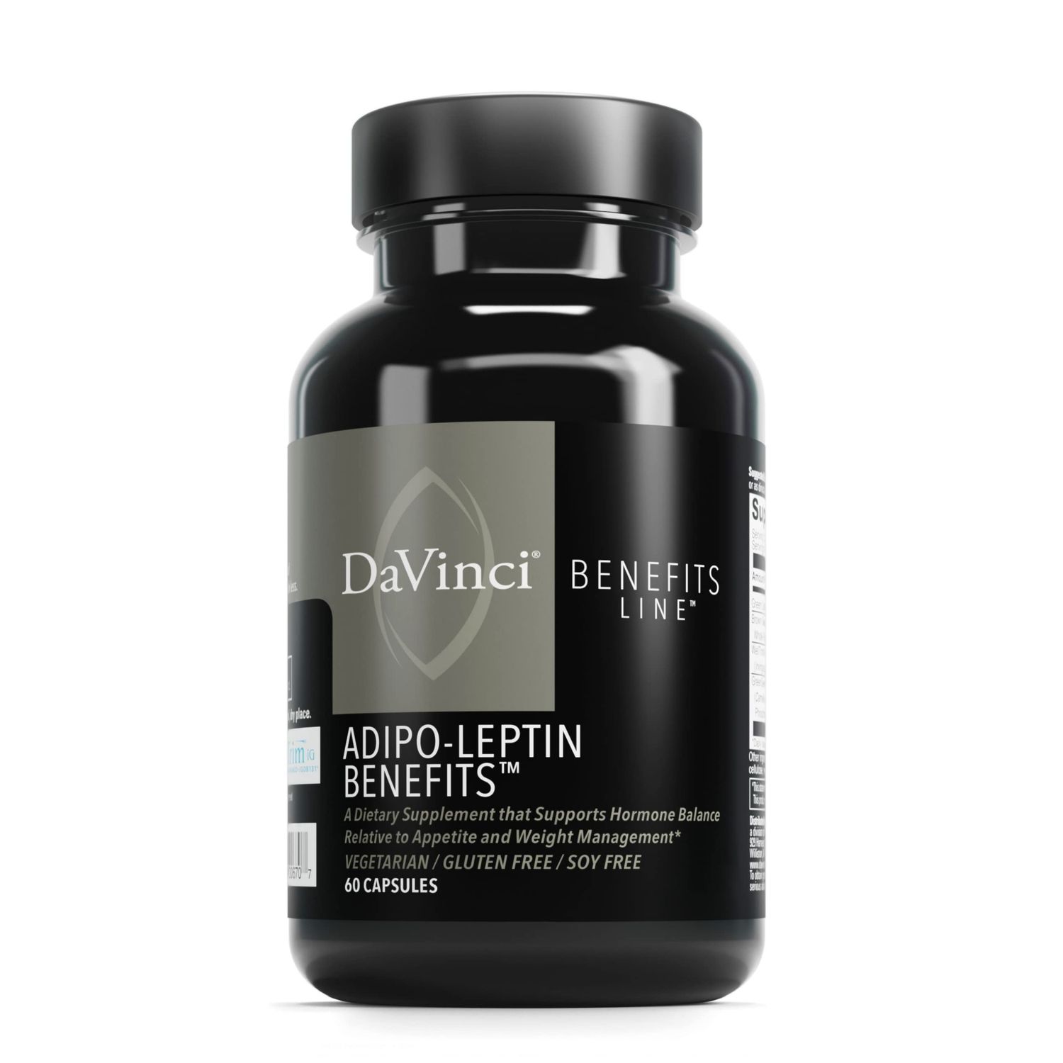 DAVINCI Labs Adipo-Leptin Benefits Dietary Supplement - Hormone Balance Support Metabolism Support with Green Tea Extract, Green Coffee Bean Extract More - 60 Vegetarian Capsules 30 Servings