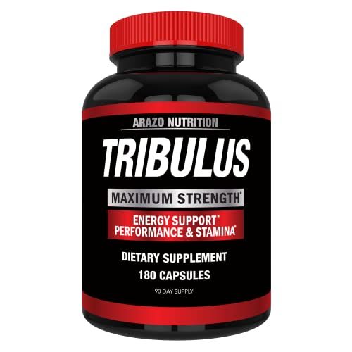 Arazo Nutrition Tribulus Terrestris 1500mg Extract Powder - 180 Capsules - Energy Booster with Estrogen Blocker