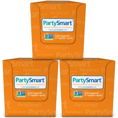 Himalaya PartySmart, One Capsule for a Better Morning After Drinking, Plant Based, Liver Support, Alcohol Breakdown, Clinically Studied, Non-GMO Project Verified, 10 Capsules, 3 Pack