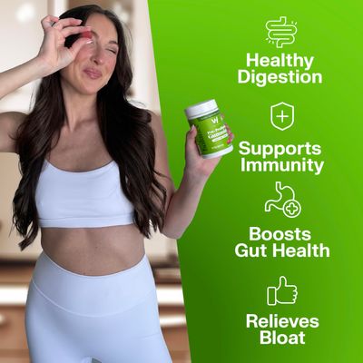 VitaHustle Pre Probiotic Gummies, Vegan, Gut Health, Digestion, Bloating, Relief, Immune Support, Low Sugar, Plant Based, Non GMO, Berry Flavor, 50 Count