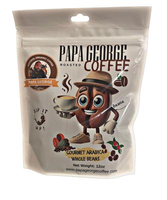 Papa George Colombian Whole Beans, White Chocolate Caramel, 12 oz