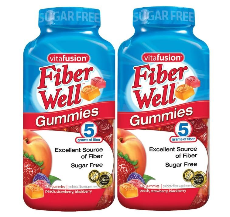Vitafusion Fiber Well Sugar Free Gummy Vitamin Supplement, 220 Ct. 2 Pack