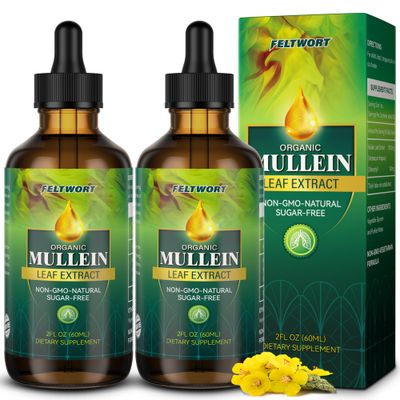 feltwort Mullein Drops - Lung Cleanse - Leaf Extract - Powerful Mullein for Immune Support,Detox Respiratory Support - Herbal Supplements - 4 Oz-13