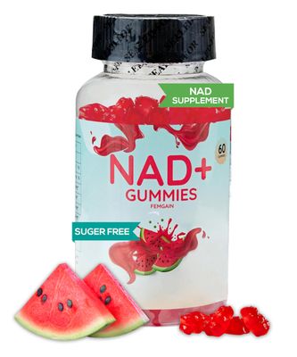 FEMGAIN NAD Gummies, NAD Supplement 1000MG, Suger Free NAD Gummies, Nicotinamide riboside Resveratrol, Vitamin b3, Anti Aging Supplement, Energy Brain Boost, Watermelon Flavor