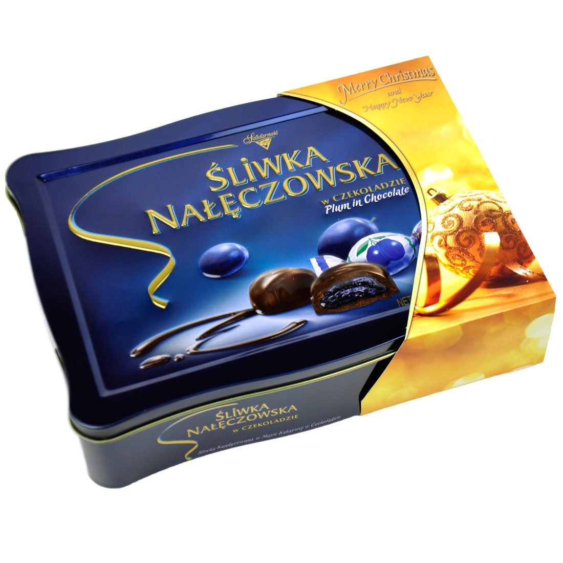 Solidarnosc Sliwka Naleczowska Plum in Dark Chocolate Tin Box 490 gram17.28 Ounce