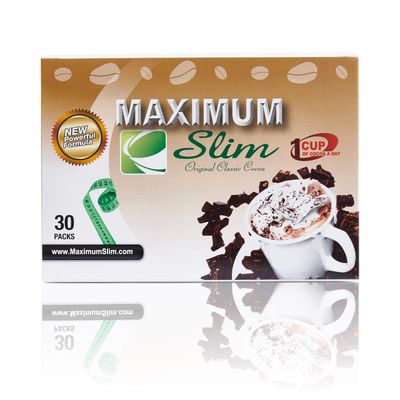 Maximum Slim Premium Instant Cocoa - Creamy, Delicious 4-in-1 Formula with Natural Herbal Extracts for Energy Vitality, Maximum Satisfaction Taste. No Side Effects Laxative-Free -USA Made, 30 Ct