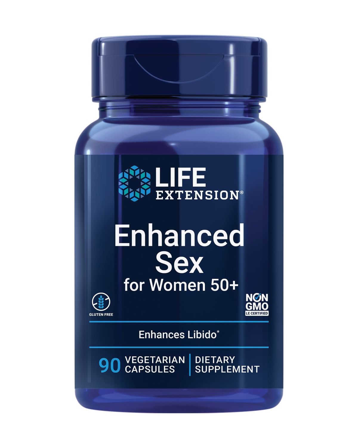 Life Extension Enhanced Sex for Women 50 - Female Sexual Health Supplement with Maca Extract for Menopausal Discomforts Vaginal Dryness Relief - Gluten Free, Non-GMO - 90 Vegetarian Capsules