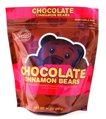 Sweet Candy Company Chocolate Covered Cinnamon Gummy Bears - Real Milk Chocolate, Gourmet Cinnamon Candy, Gluten Free Gummies for Kids and Adults, Kosher - 14 oz Resealable Bag Pack of 1