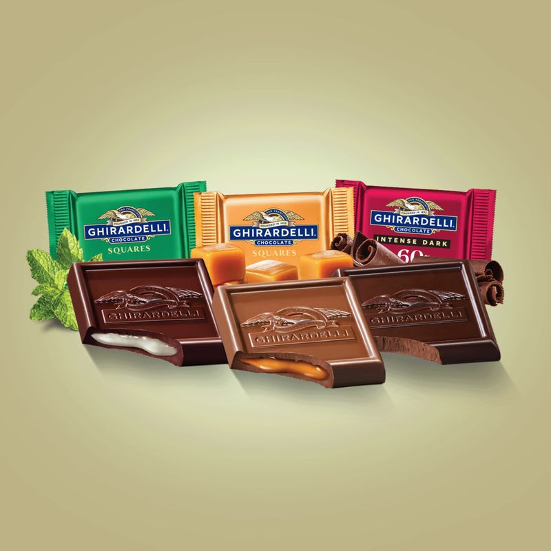 GHIRARDELLI Premium Assorted Chocolate Squares, Chocolate Assortment, 4.85 Oz Bag Pack of 6