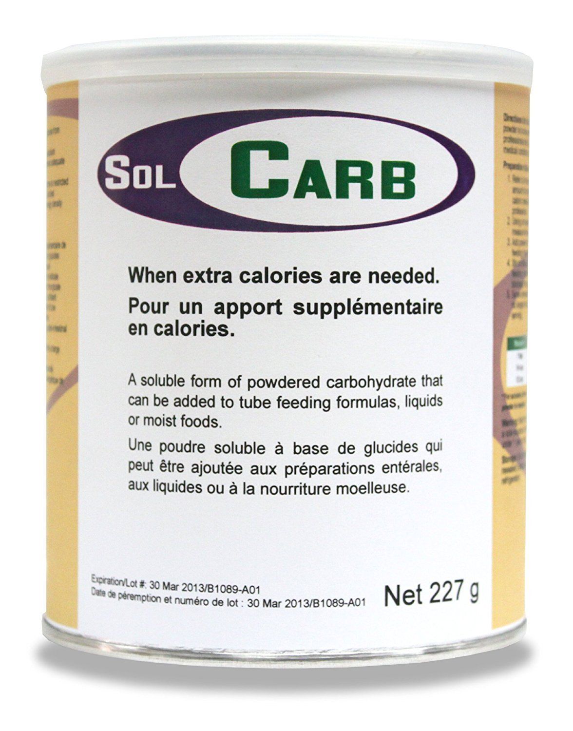 Solace Nutrition SY7001EA - SolCarb Powder 454g Can