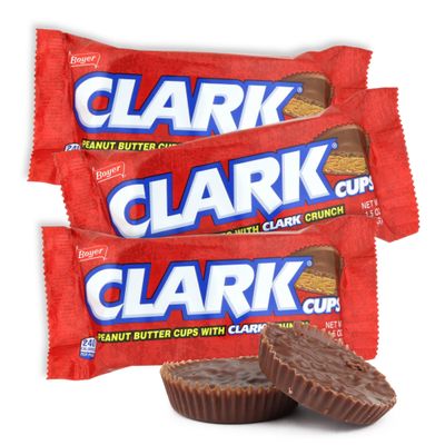 Sweetzo - Chocolate Covered Peanut Butter Treats with Swirl Sticker, Crunchy Clark Cups, Party Favor Candy, 2 per Sleeve, 1.5 Ounces Pack of 3