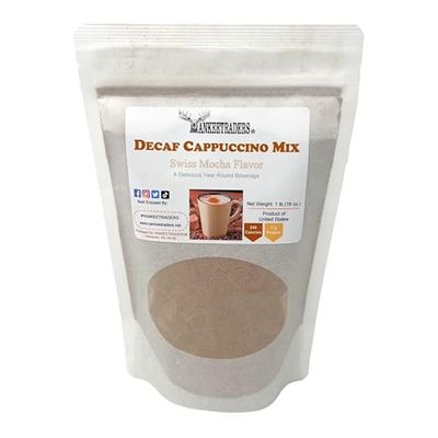 YANKEETRADERS Decaf Swiss Mocha Cappuccino Mix, 16 Oz Bag, Chocolate Espresso Flavor