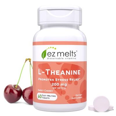 EZ Melts Dissolvable L-Theanine 200 mg, Sugar-Free, 1-Month Supply