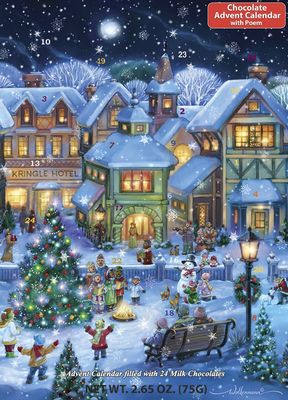 Holiday Village Square Chocolate Advent Calendar Countdown to Christmas Calendar