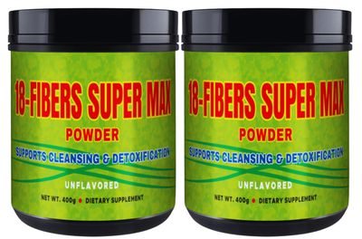 G.M.J FIBRA 18 Super MAX Powder 18 Fibers - 400g - Dietary Supplement - Supports Cleansing Detoxification, Unflavored 2 Pack