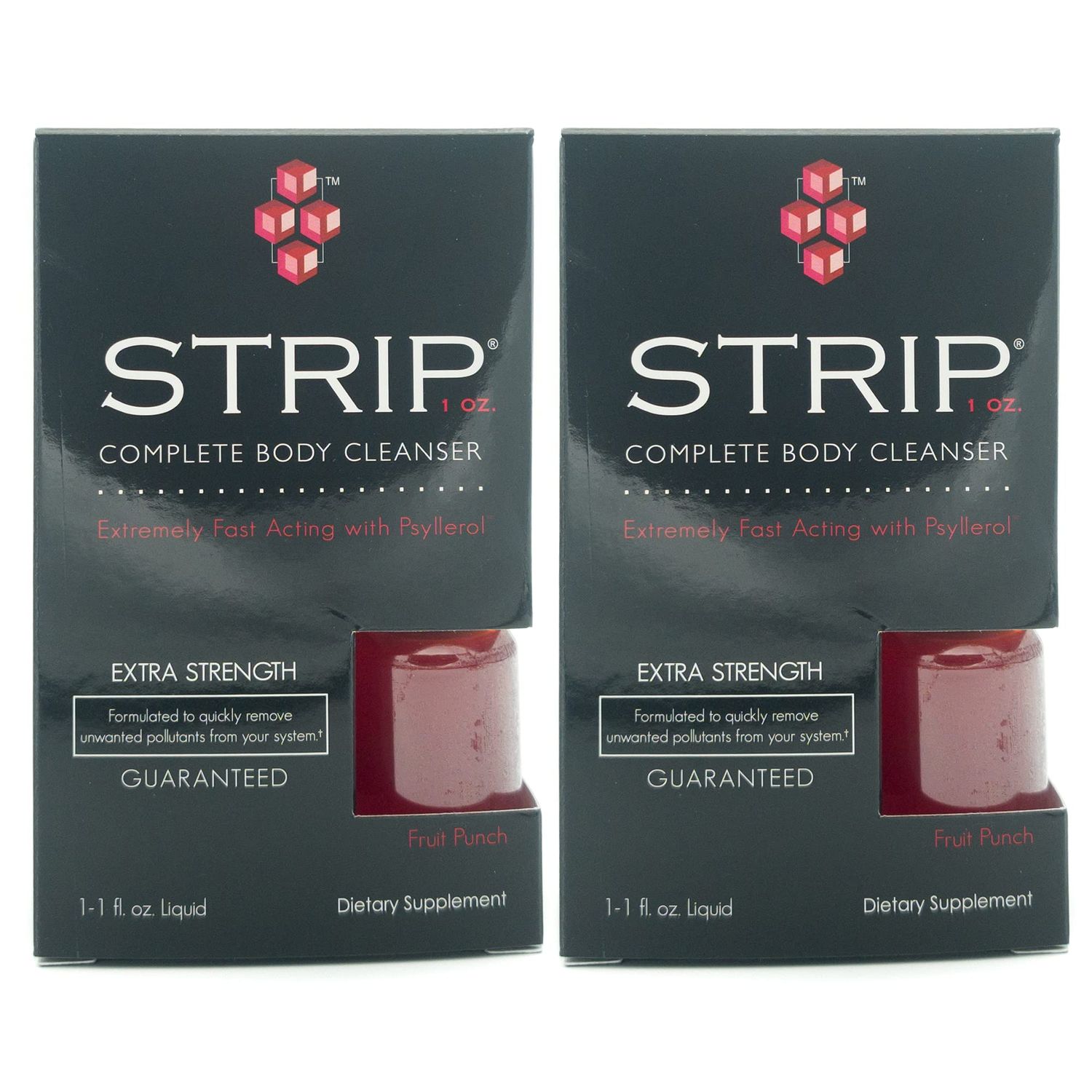 Wellgenix Strip Natural Detox Cleanser Fruit Punch Concentrated Extra Strength 1oz 2 Pack