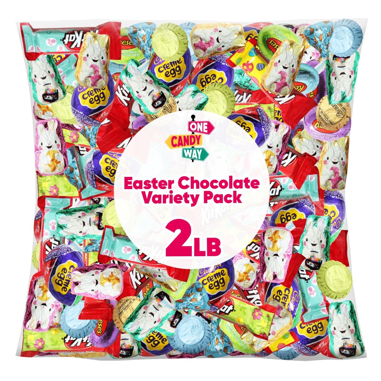 Bulk Easter Chocolate Mix, 2lb Pack of Easter Egg Candy Individually Wrapped, Candy Chocolate Assortment for Festive Treats, Perfect for Parties, Filling Baskets, Snacking and Sharing