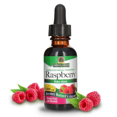 Natures Answer Low Organic Alcohol Raspberry Leaf Extract, 1-Fluid Ounce nonGMO, Kosher certified, Gluten Free Supports Health Soothes Digestion