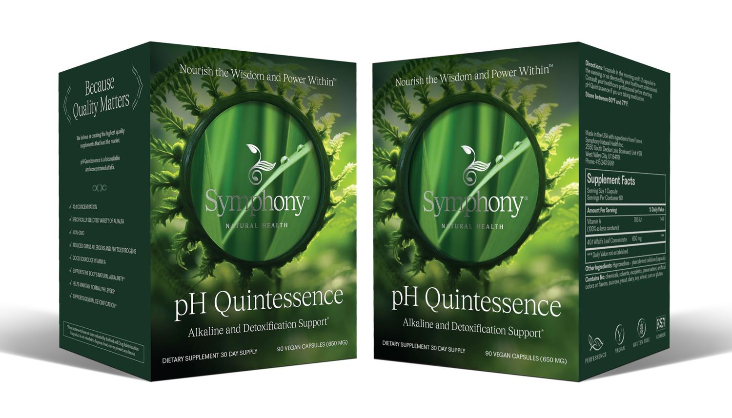 Natural Health International pH Quintessence - 40:1 Alfalfa Concentrate - 180 Vegan Capsules 60 Day Supply - Alkaline The Body, Balance pH and Support Detox 2 Pack