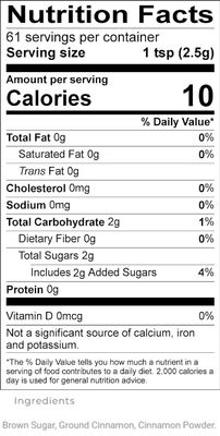 Upouria Cinnamon Brown Sugar Flavored Shakable Topping, Sweet Enhancer for Coffee Hot Cocoa, 5.5oz