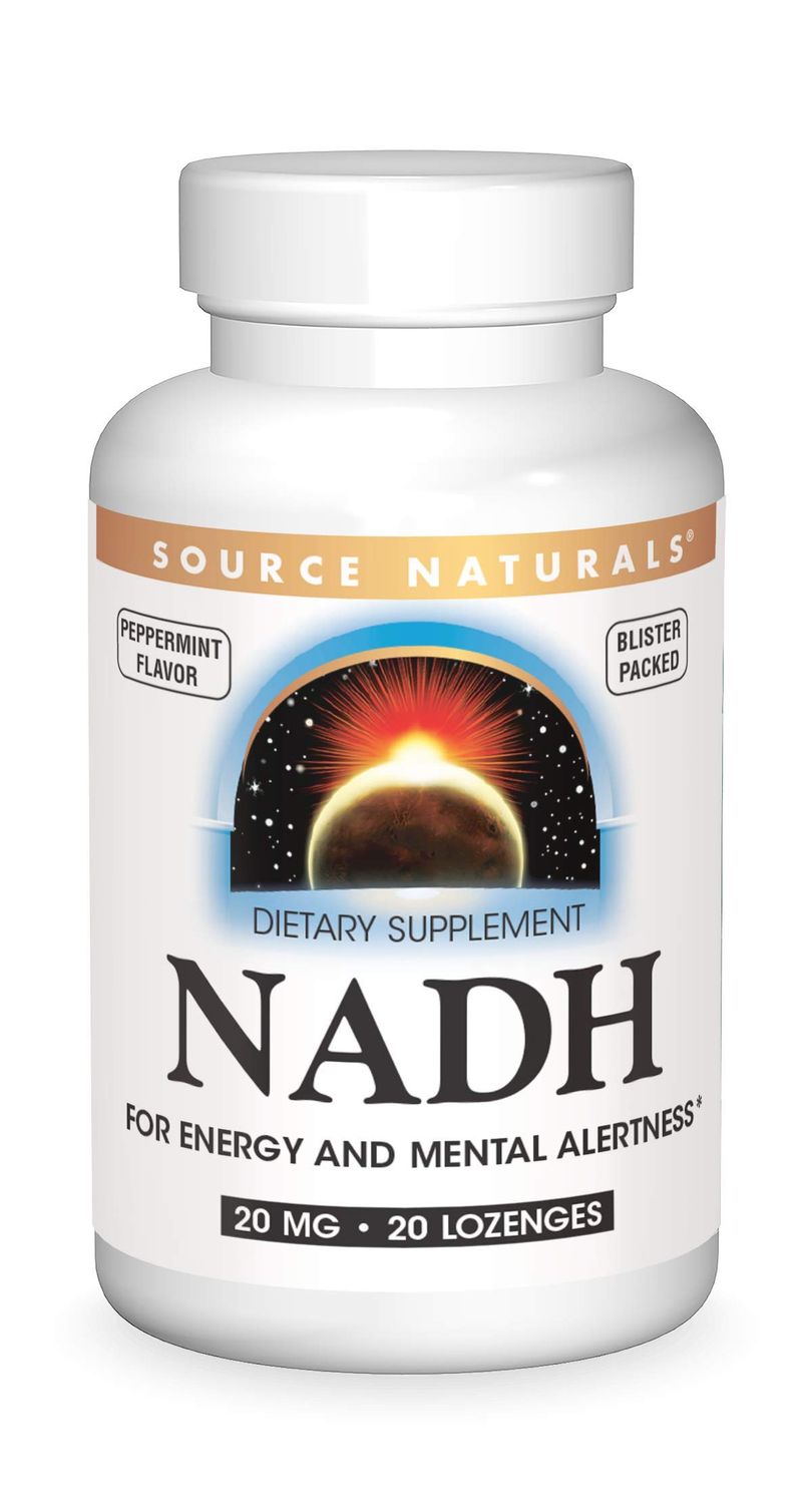 Source Naturals NADH 20mg, Boost Energy and Mental Alertness - 20 Lozenges