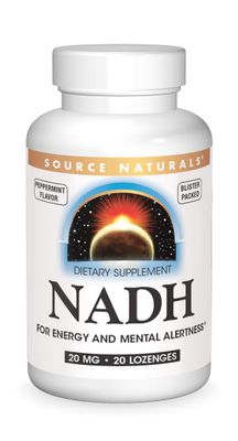 Source Naturals NADH 20mg, Boost Energy and Mental Alertness - 20 Lozenges