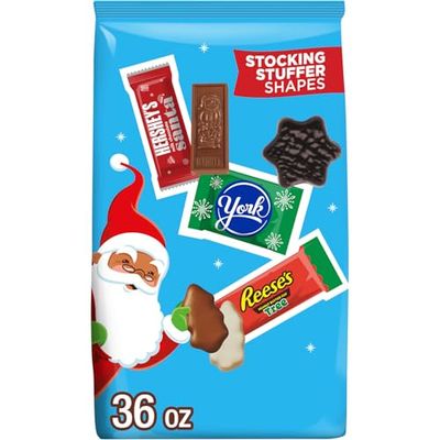 HERSHEY&#39;S, REESE&#39;S and YORK Assorted Chocolate, Christmas Stocking Stuffer Candy Bulk Bag, 36 oz