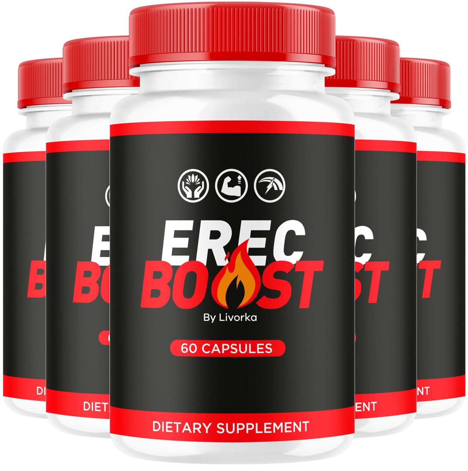 5 Pack ErecBoost Capsules, Original Capsulas Supplement Pastillas - Advanced Formula, 300 Capsules for 5 Month