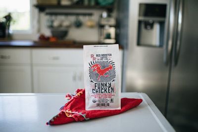 Red Rooster Coffee Organic Funky Chicken Blend - Sweet, Nutty Medium Roast Blend With Hints of Praline, Citrus and Dark Chocolate Torte - 12 oz. Whole Bean