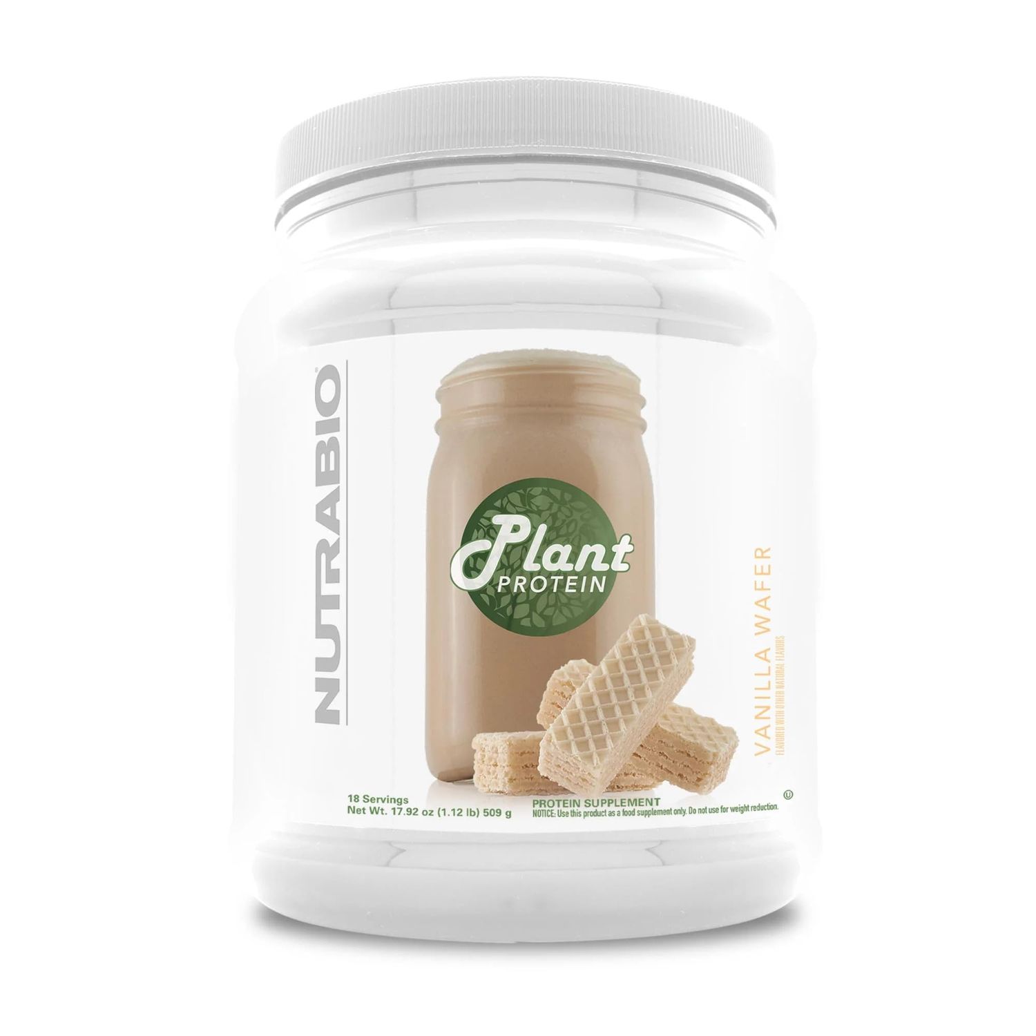 NutraBio Plant Protein - Complete Amino Acid Profile - 20G of Protein per Scoop - Gluten and Dairy Free, Zero Fillers, Naturally Sweetened, Non-GMO, USA Made Protein Powder Vanilla Wafer