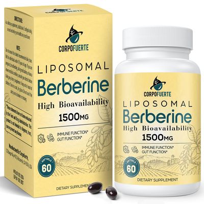 Corpofuerte Liposomal Berberine HCl 1500 mg - Berberine Supplement Activates AMPK GLP-1 - Supports Reduces Body Burden in Women and Men 1 Pack
