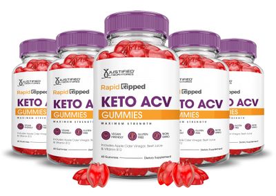 5 Pack Rapid Ripped Keto ACV Gummies Advanced Formula 1000MG Rapidripped Keto Gummies Apple Cider Vinegar Formulated with Pomegranate Beet Juice Powder B12 Vegan Non GMO 300 Gummys