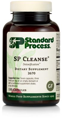 Standard Process Inc. SP Cleanse - Whole-Food Based Gallbladder, Kidney Liver Support - Digestion Toxin Cleanse with Collinsonia Root, Juniper Berry, Cordyceps Mushroom - 150 Capsules